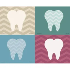 Assorted Chevron Tooth Laser Cards