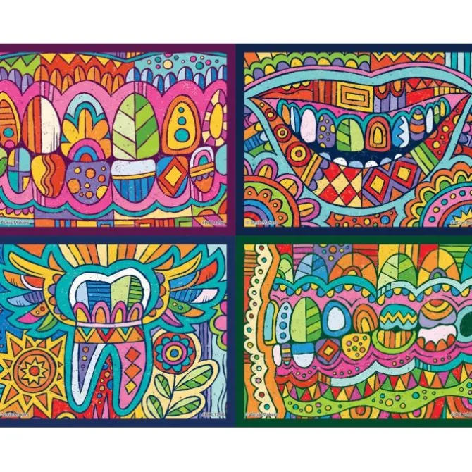 Assorted Dental Modern Art Laser Cards