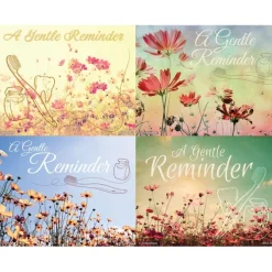 Assorted Laser Gentle Reminder Flowers Recall Cards