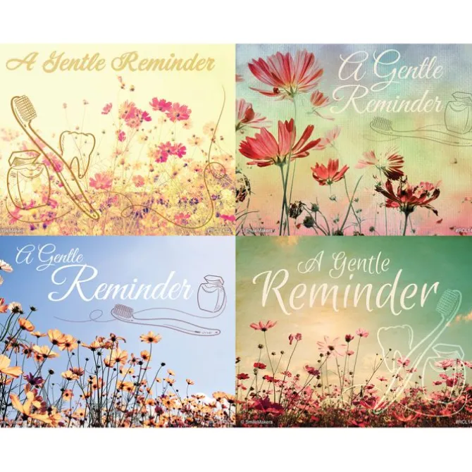 Assorted Laser Gentle Reminder Flowers Recall Cards