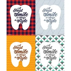 Assorted Laser Great Smile Tooth Recall Cards