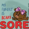 Beary Sore Throat Stickers