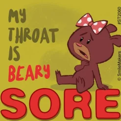 Beary Sore Throat Stickers