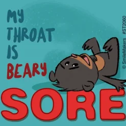 Beary Sore Throat Stickers