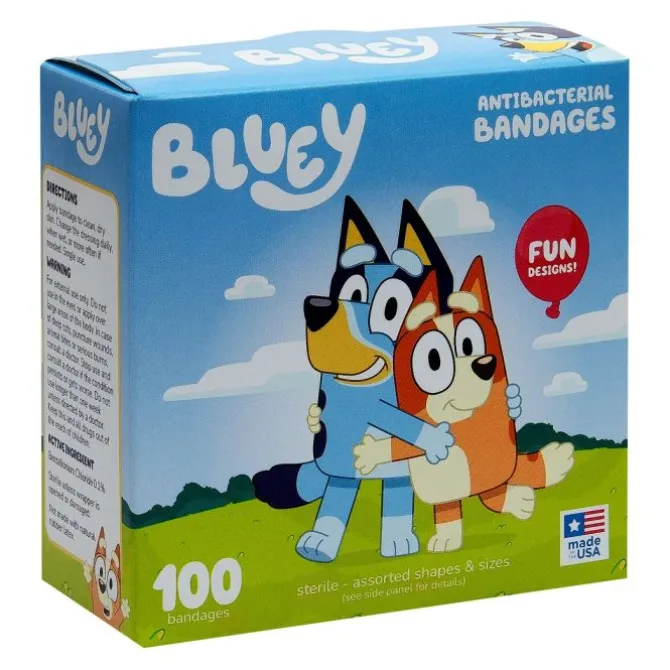 Bluey Antibacterial Bandages - Case of 100 Count Boxes