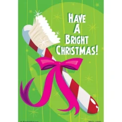Bright Christmas Toothbrush Dental Recall Cards