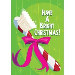Bright Christmas Toothbrush Greeting Cards with Personalized Envelopes