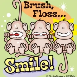 Brush, Floss Smile Monkeys Stickers