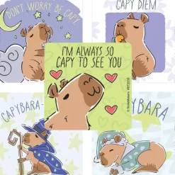 Capybara Puns Stickers