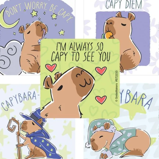 Capybara Puns Stickers