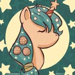 Chibi Holiday Unicorn Stickers