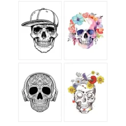 Chic & Chill Skulls Temporary Tattoos