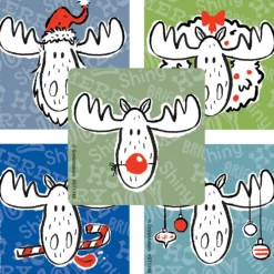 Christmas Moose Stickers