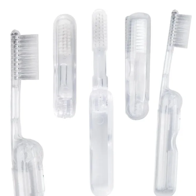 Clear Folding Travel Toothbrushes