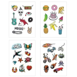 Colorful Tiny Doodle Temporary Tattoos