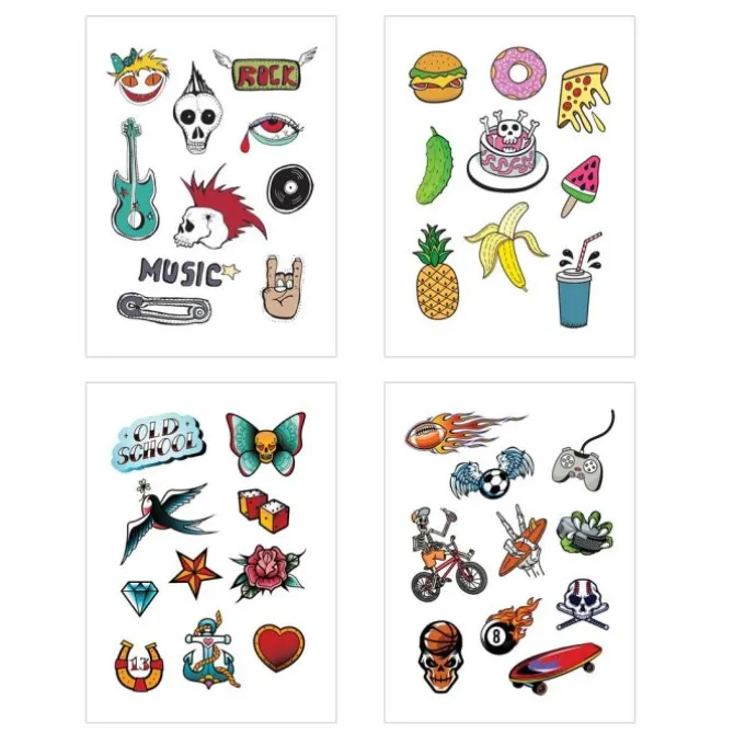 Colorful Tiny Doodle Temporary Tattoos