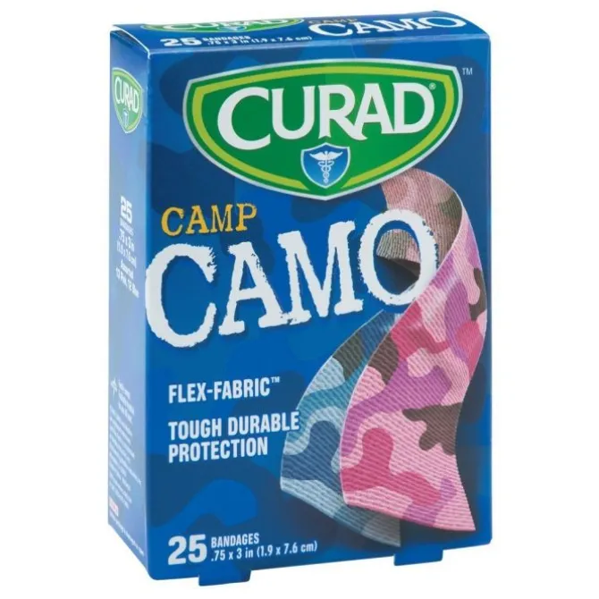 Curad® Case Pink/Blue Fabric Camo Bandages