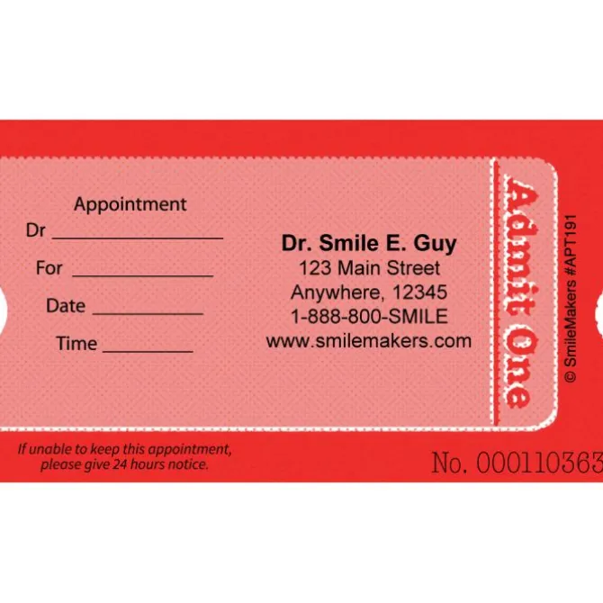 Custom Admit One Ticket Appointment Cards