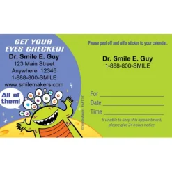 Custom Alien Eyecare Appointment Cards