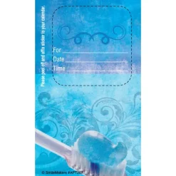 Custom Blue Toothbrush Sticker Appointment Card