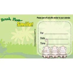 Custom BrushFlossSmile Monkey Appointment Cards