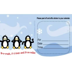 Custom BrushFlossSmile Penguins Appointment Cards