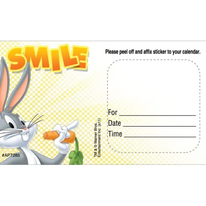 Custom Bugs Bunny Smile Sticker Appointment Cards