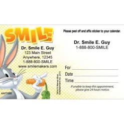 Custom Bugs Bunny Smile Sticker Appointment Cards