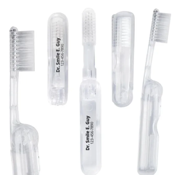 Custom Clear Folding Travel Toothbrushes