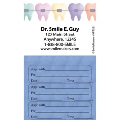 Custom Color Braces Three Sticker Appointment Card