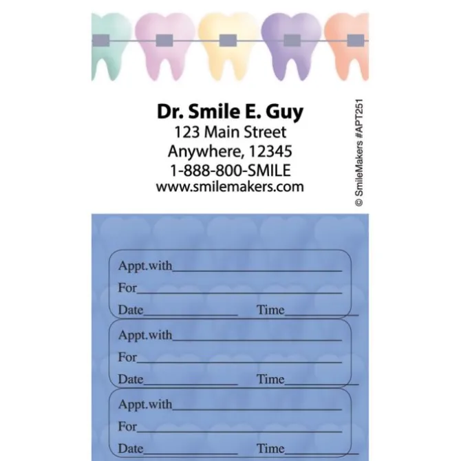 Custom Color Braces Three Sticker Appointment Card