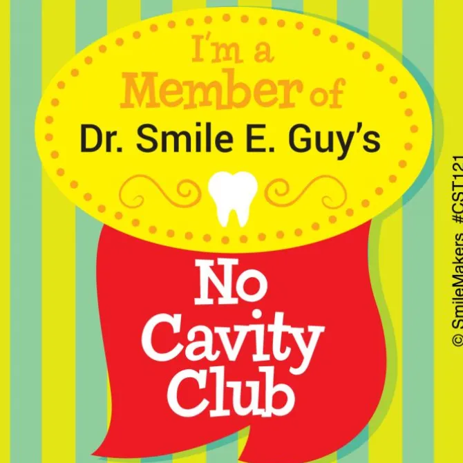 Custom Dental No Cavity Club Sticker