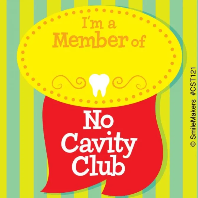Custom Dental No Cavity Club Sticker