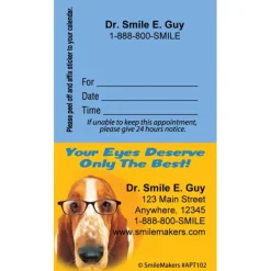 Custom Dogs Eyecare Appointment Cards