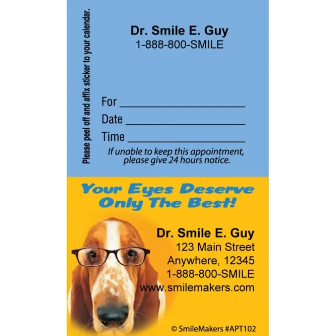 Custom Dogs Eyecare Appointment Cards