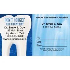 Custom Don't Forget Blue Water Sticker Appointment Cards