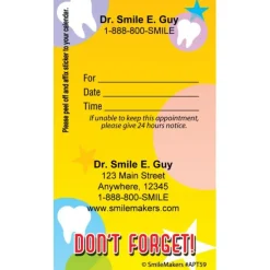 Custom Dont Forget Tooth Appointment Cards