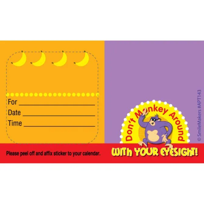 Custom Dont Monkey Around Eye Appointment Cards