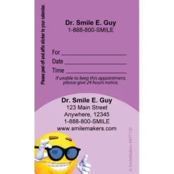 Custom 3D Smile with Glasses Sticker Appointment Cards
