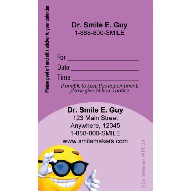 Custom 3D Smile with Glasses Sticker Appointment Cards