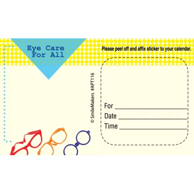 Custom Eye Care For All Sticker Appointment Cards