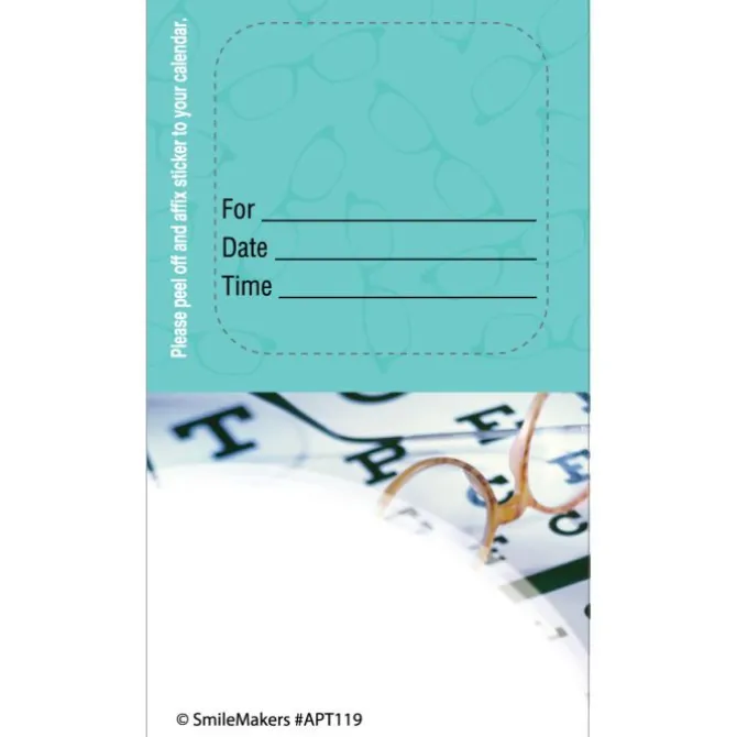Custom Eye Chart Sticker Appointment Cards