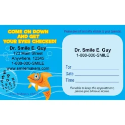 Custom Fish Eye Chart Sticker Appointment Cards
