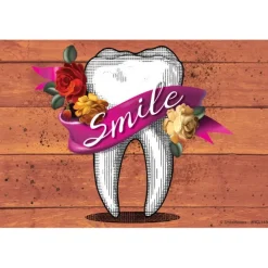 Custom Floral Tooth Recall Cards