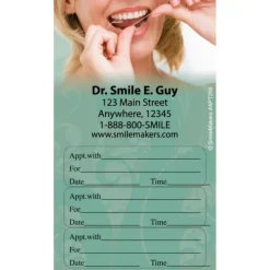 Custom Flossing Three Sticker Appointment Cards