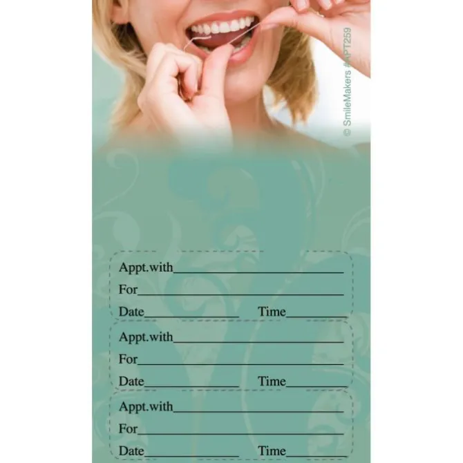 Custom Flossing Three Sticker Appointment Cards
