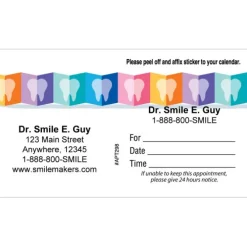 Custom Folded Rainbow Teeth Appointment Cards