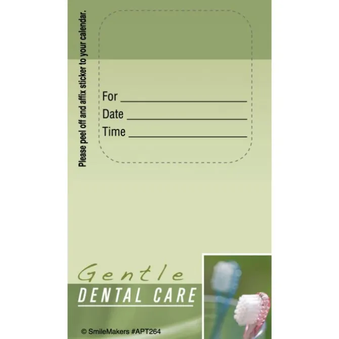 Custom Gentle Dental Green Sticker Appointment Cards