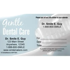 Custom Gentle Dental Toothbrush Sticker Appointment Cards