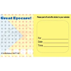 Custom Great Eye Care Dots Sticker Appointment Cards
